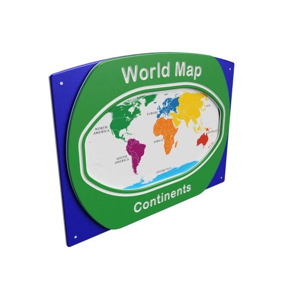 100-01-047 World Map Continents view 1